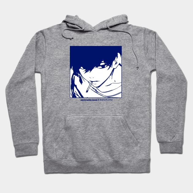 Anime Boy Smoking Grunge Aesthetic JRock Style Hoodie by Neon Bang Bang